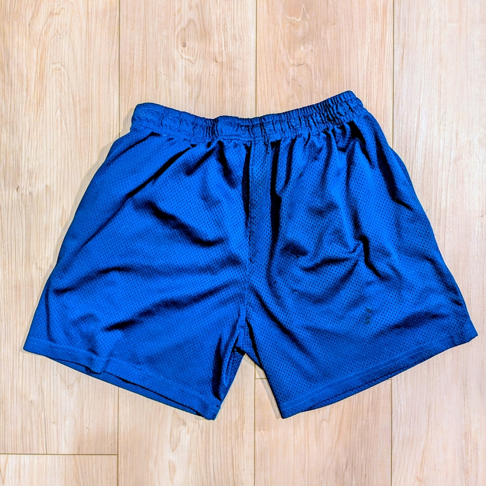 Eric Emanuel Royal Blue Mesh Shorts with Red & White Logo Designer Streetwear - Picture 2 of 4
